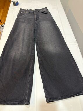 DL1961 Wide-Leg Jeans in Washed Black